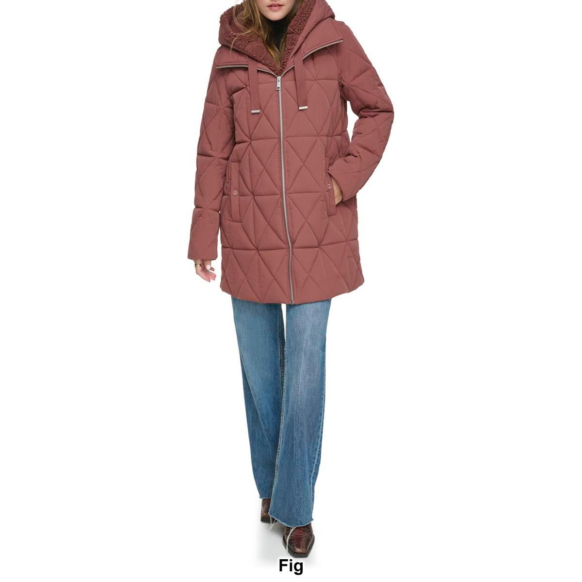 Womens Marc New York Islee Parka Coat W/Sherpa Hood