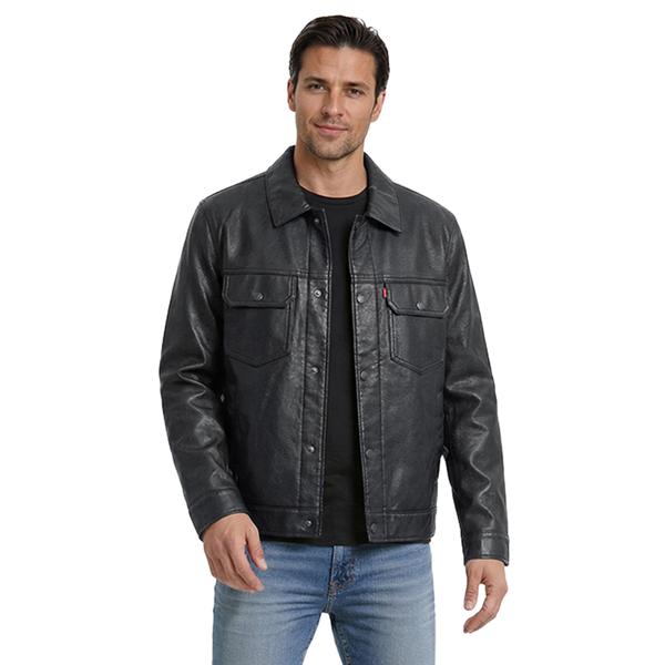 Mens Levi's(R) 2 Chest Pockets Faux Leather Coat alternate view