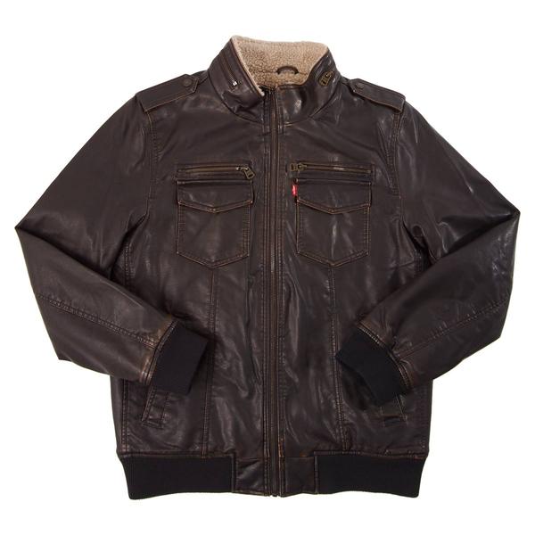 Mens Levi's(R) Faux Leather Bomber Jacket alternate view