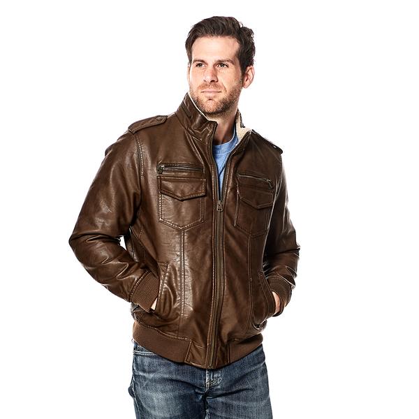 Mens Levi's(R) Faux Leather Bomber Jacket