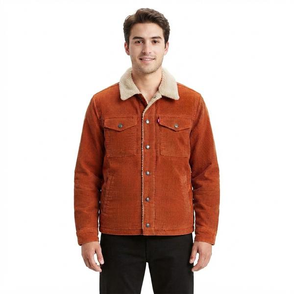 Mens Levi's(R) Corduroy Trucker Coat with Sherpa Lining