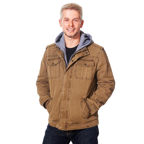 Mens Levi's(R) Four Pocket Zip Out Hood Military Jacket