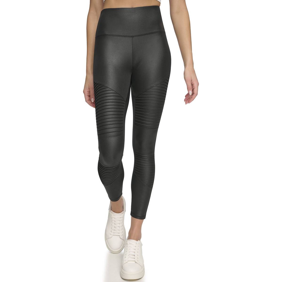 Womens Andrew Marc Sport Long High Rise Liquid Moto Leggings