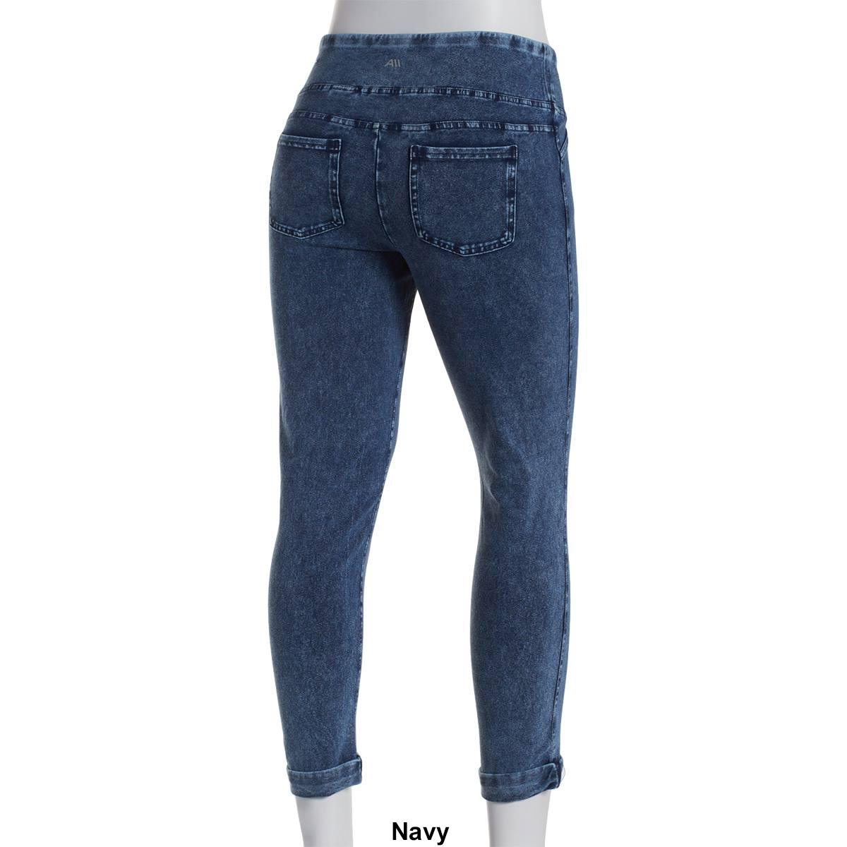 Womens Andrew Marc Spot Crop Knit Denim Cuffed Leggings