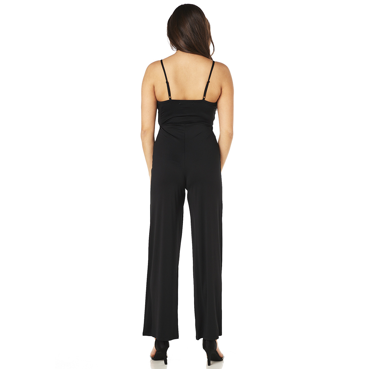 Juniors Almost Famous(tm) Sleeveless Solid Drape Neck Jumpsuit