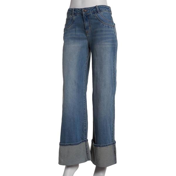 Juniors Madden Girl Slouchy Wide Leg Cuffed Jeans