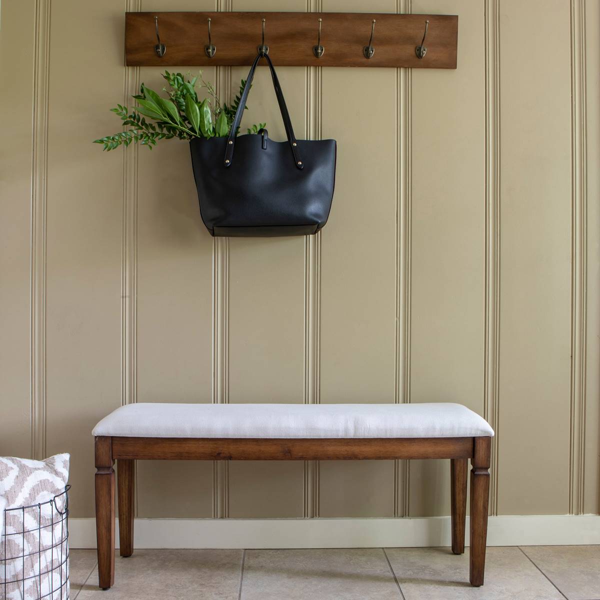 Decor Therapy Waverly Wooden Bench and Coat Rack Set