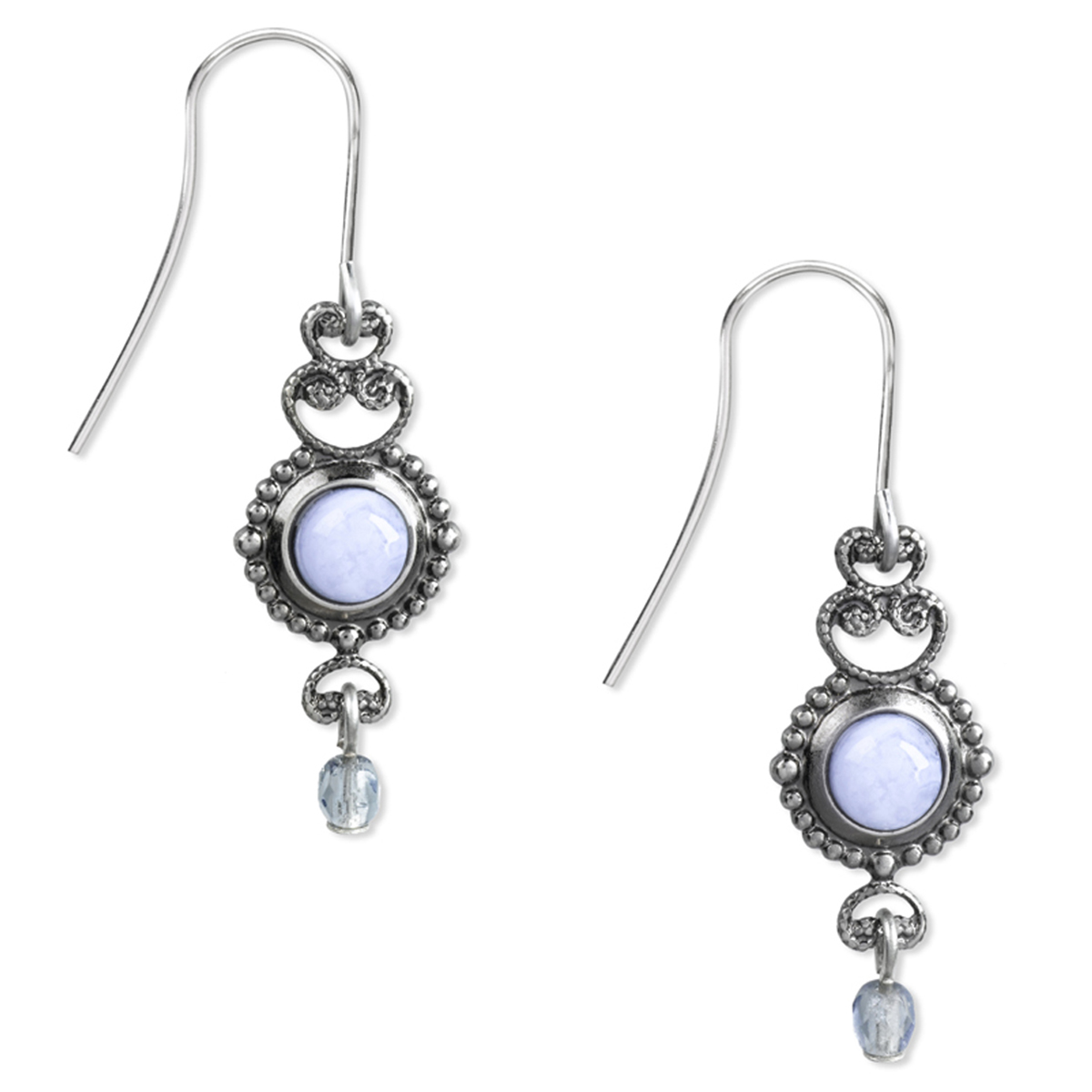 Silver Forest Silver & Blue Lace Filigree Earrings