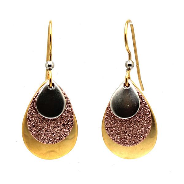 Silver Forest Mixed Metal Versatile Teardrop Earrings