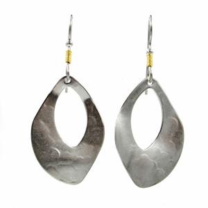 Silver Forest Hammered Texture Teardrops Earrings