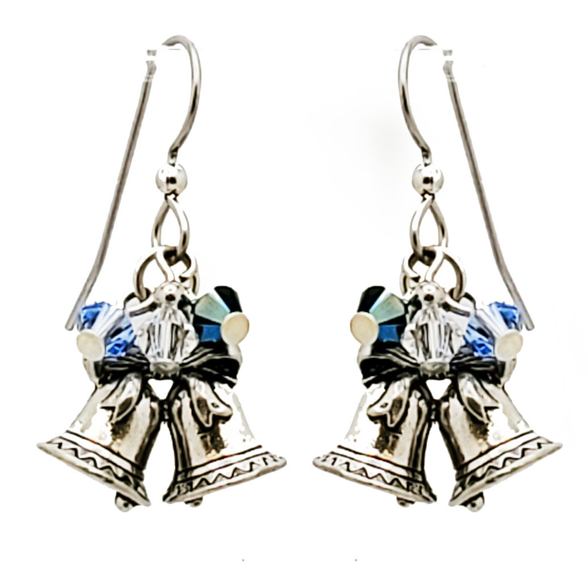 Silver Forest Silver-Tone Traditional Holiday Bell Drop Earrings