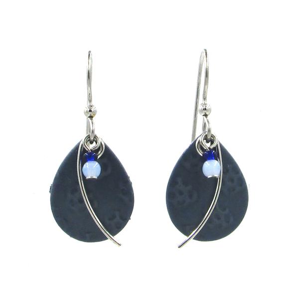 Silver Forest Silver-Tone Floral Textured Drop Earrings