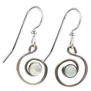 Silver Forest Silver-Tone Mother of Pearl Coil Earrings