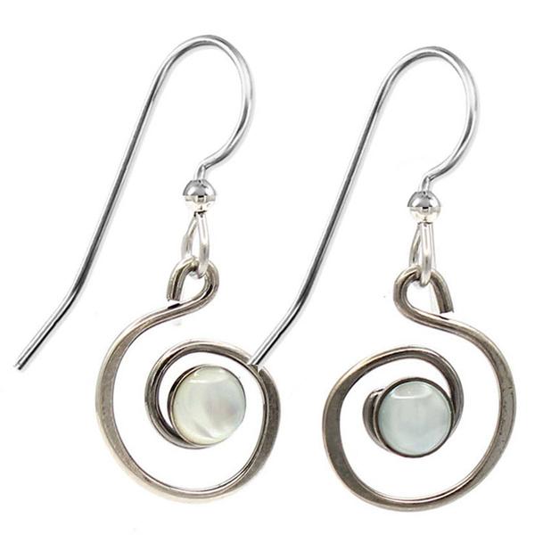 Silver Forest Silver-Tone Mother of Pearl Coil Earrings