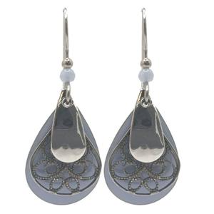 Silver Forest Silver-Tone Layered Filigree Drop Earrings