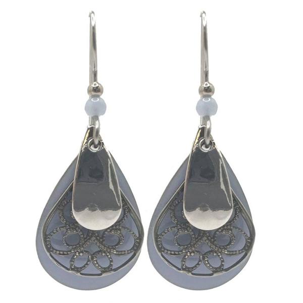 Silver Forest Silver-Tone Layered Filigree Drop Earrings