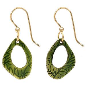 Silver Forest Gold-Tone Organic Leaf Textured Open Earrings