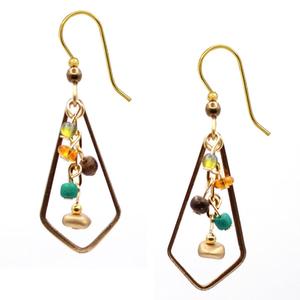 Silver Forest Autumn-Colored Bead Cascade Earrings