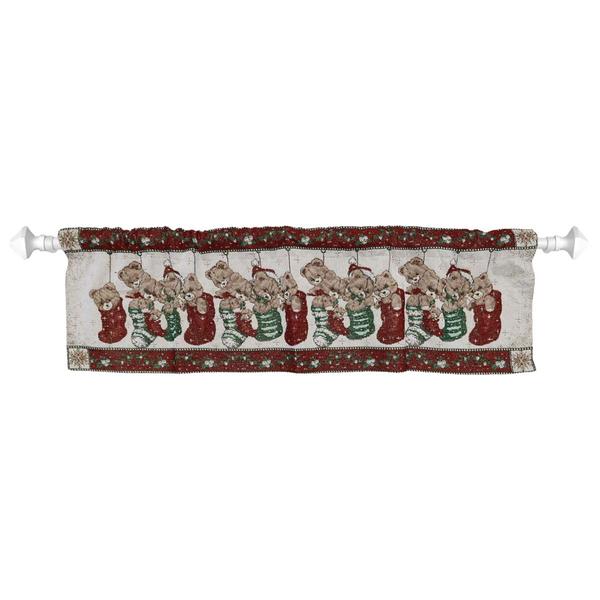 Christmas Bear Stocking Tapestry Valance - 54x15