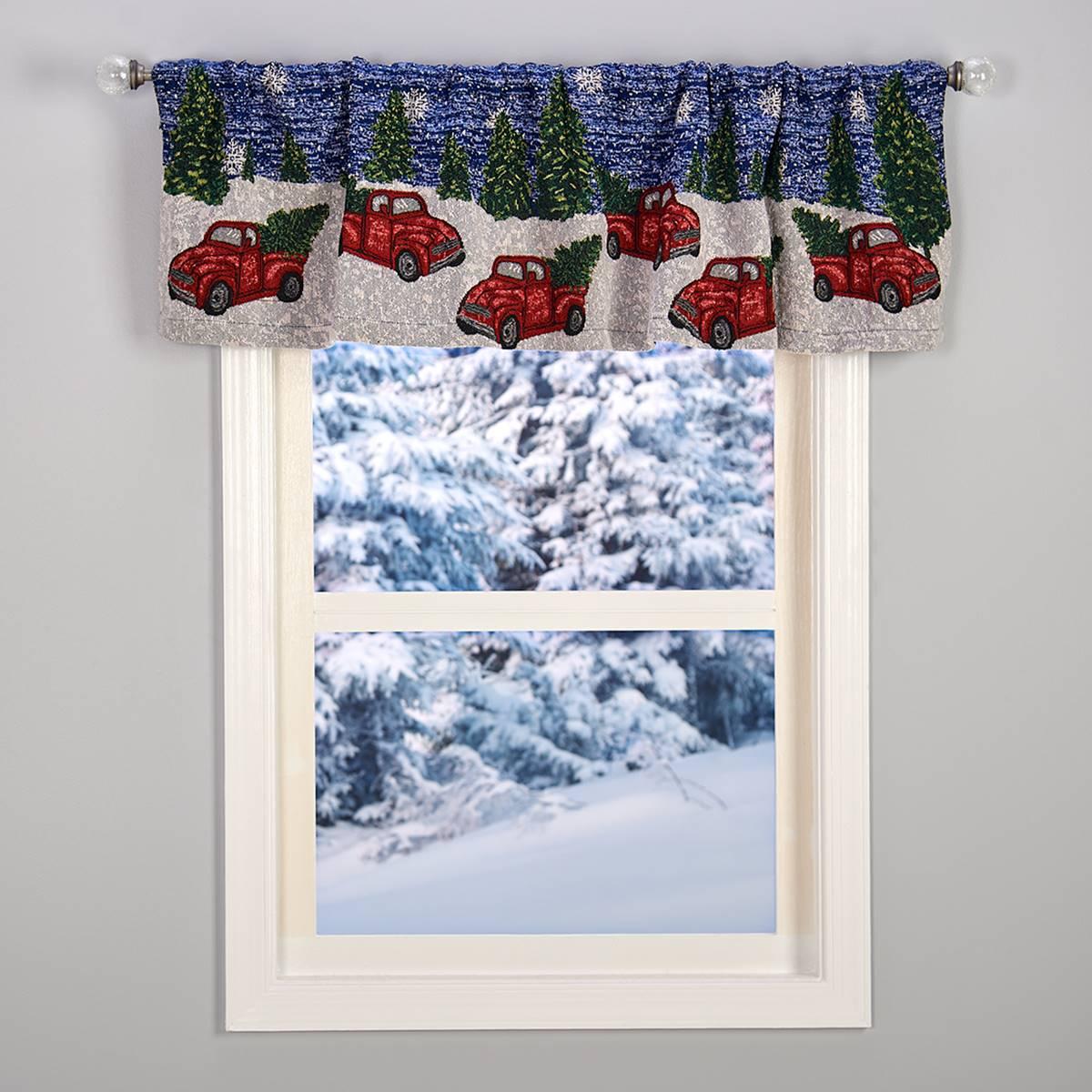 Red Truck Kitchen Valance
