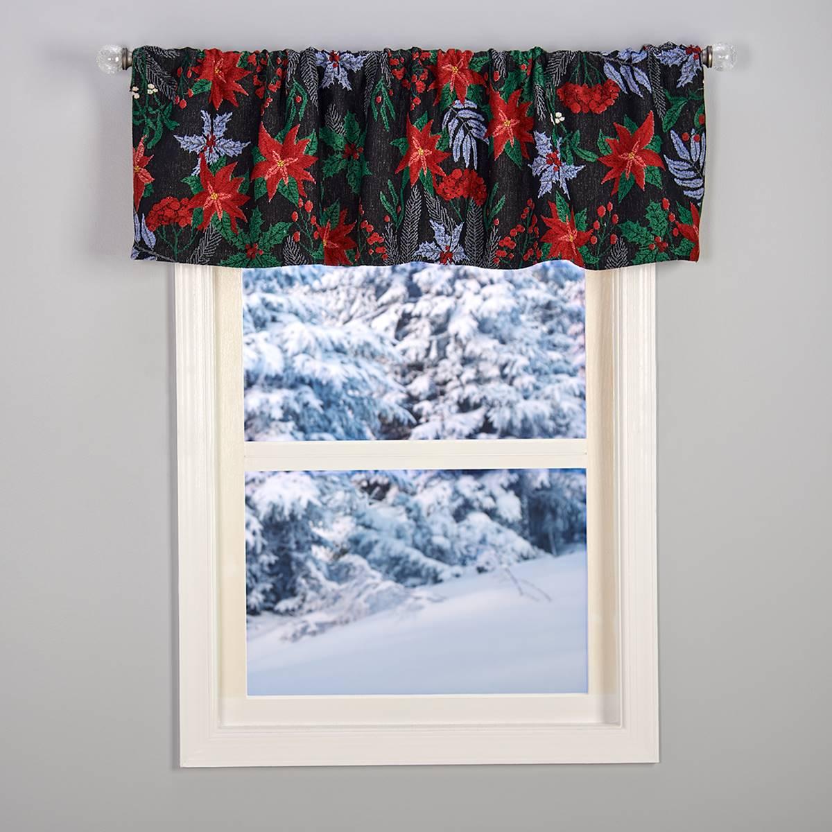 Poinsettia Kitchen Valance