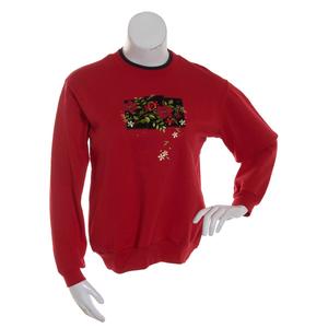 Womens Top Stitch By Morning Sun Floral Fleece Sweatshirt
