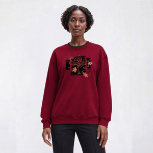 Womens Top Stitch By Morning Sun Leaves & Triptych Sweatshirt