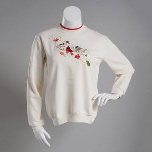 Womens Top Stitch By Morning Sun Wind & Leaf Fleece Sweatshirt