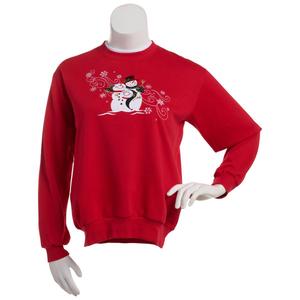 Womens Top Stitch by Morning Sun Snow Family Fleece Sweatshirt
