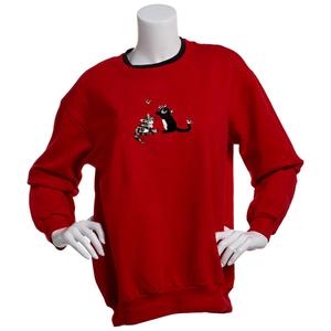 Womens Top Stitch By Morning Sun Cats Fleece Sweatshirt