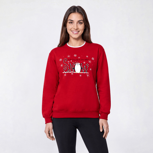 Womens Top Stitch by Morning Sun Let It Snow Fleece Sweatshirt