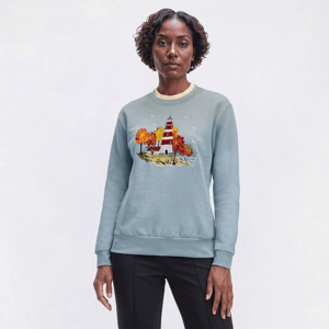 Womens Top Stitch By Morning Sun Coastal Fleece Sweatshirt