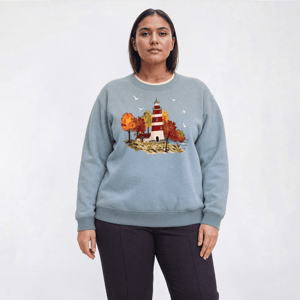 Plus Size Top Stitch By Morning Sun Coastal Fleece Sweatshirt