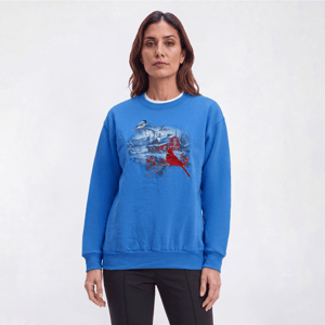 Womens Top Stitch By Morning Sun Winter Farm Sweatshirt