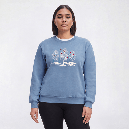 Plus Size Top Stitch by Morning Sun Forest Fleece Sweatshirt