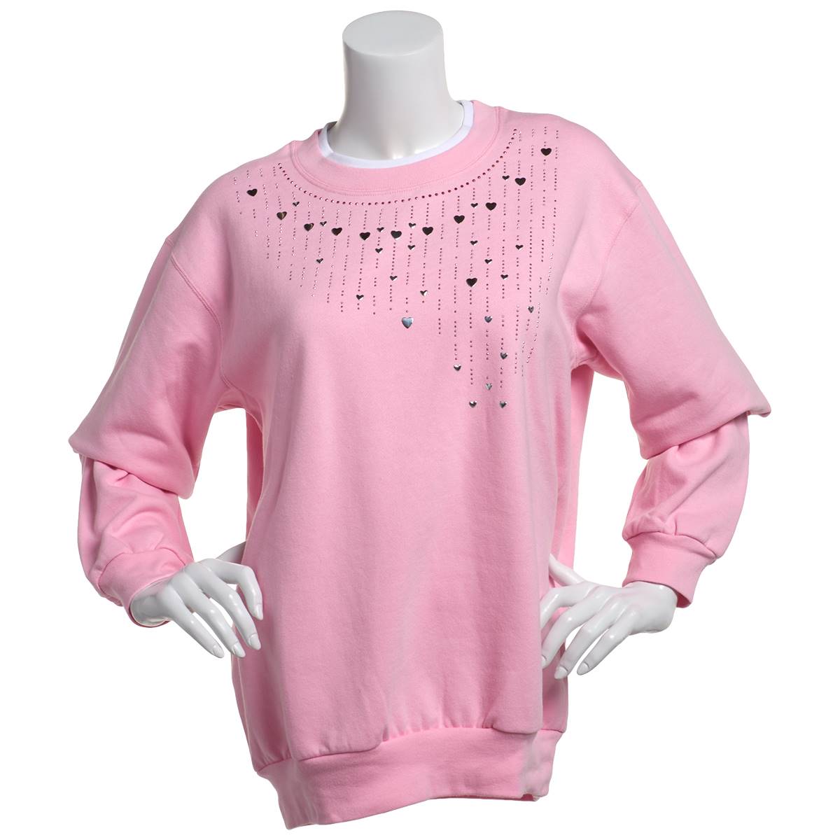 Womens Top Stitch By Morning Sun Trickle Down Hearts Sweatshirt