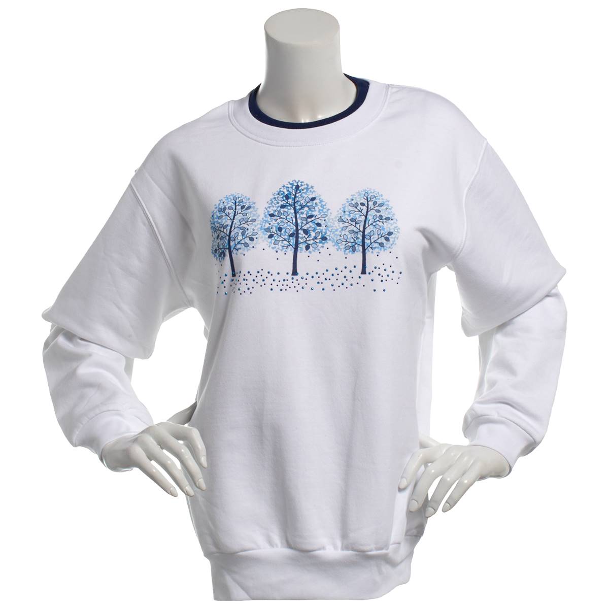 Womens Top Stitch by Morning Sun Falling Leaf Blues Sweatshirt