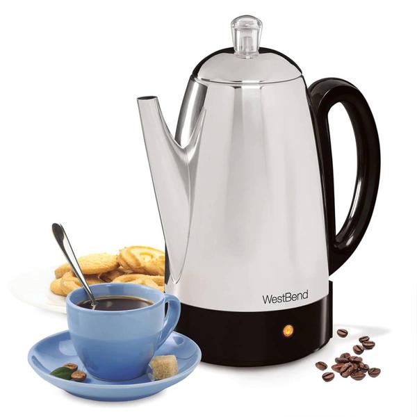 West Bend(R) 12 Cup Stainless Steel Percolator Coffee Maker
