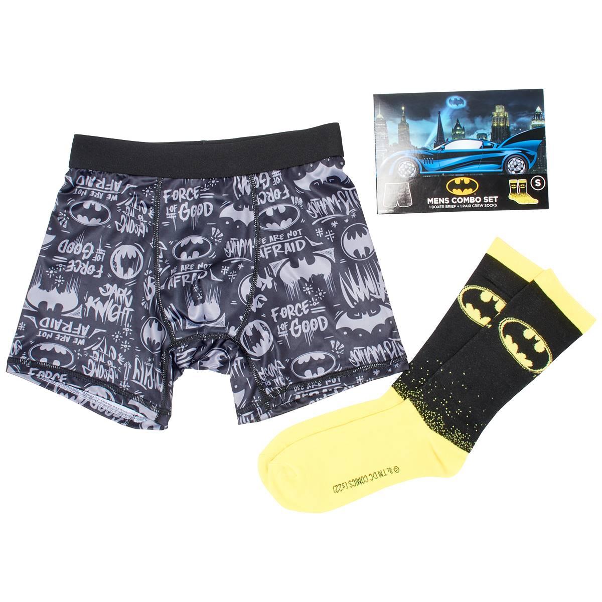 Mens Handcraft Batman(tm) Boxer Briefs & Crew Socks