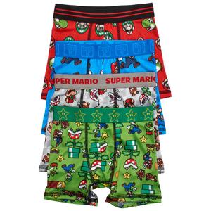 Boys (4-10) Nintendo Super Mario(tm) 4pk. Athletic Boxer Briefs