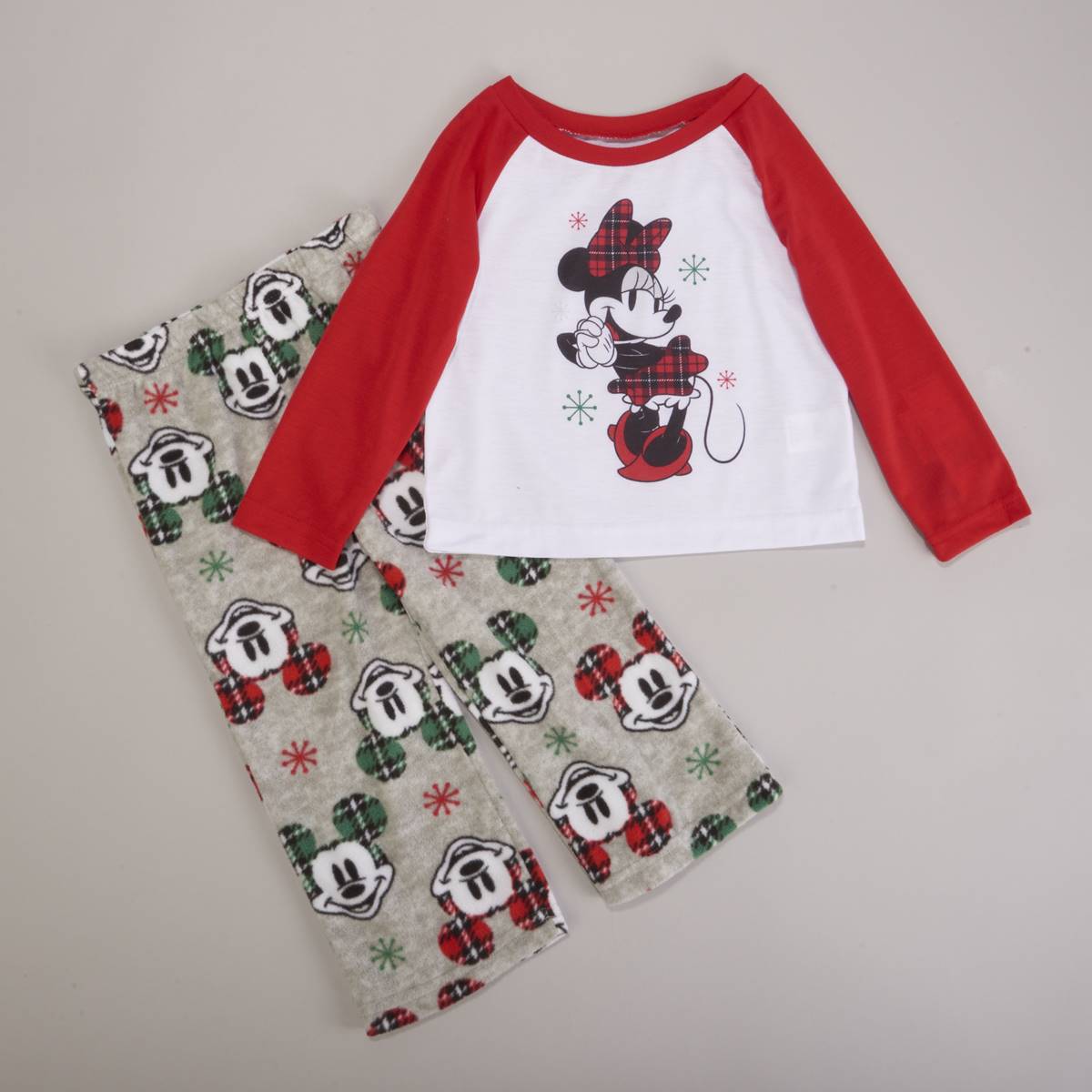 Toddler Girl Disney(R) Minnie & Mickey Mouse Plaid Pajama Set