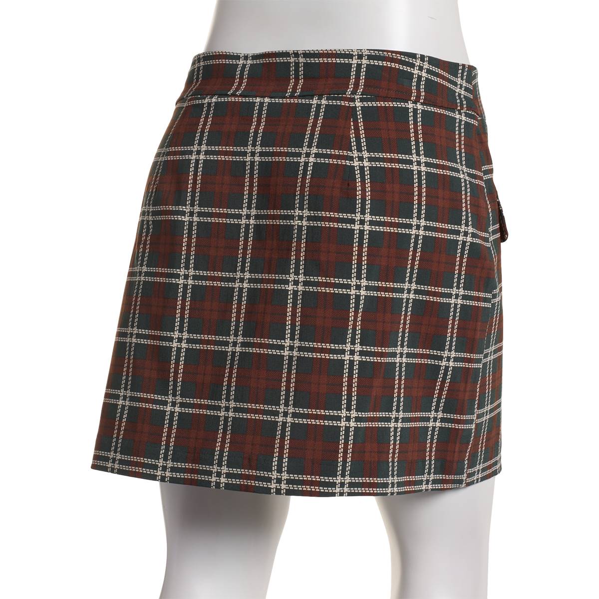 Petite Preswick & Moore(R) Faux Flap Pocket Plaid Skirt