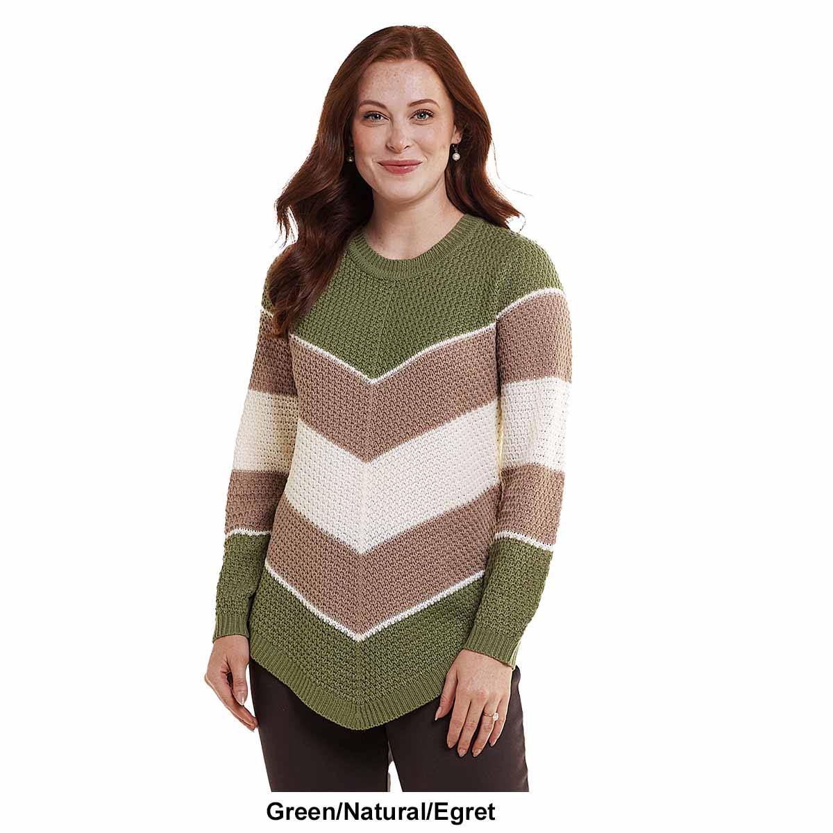 Womens Preswick & Moore(R) V-Shaped Color Block Sweater