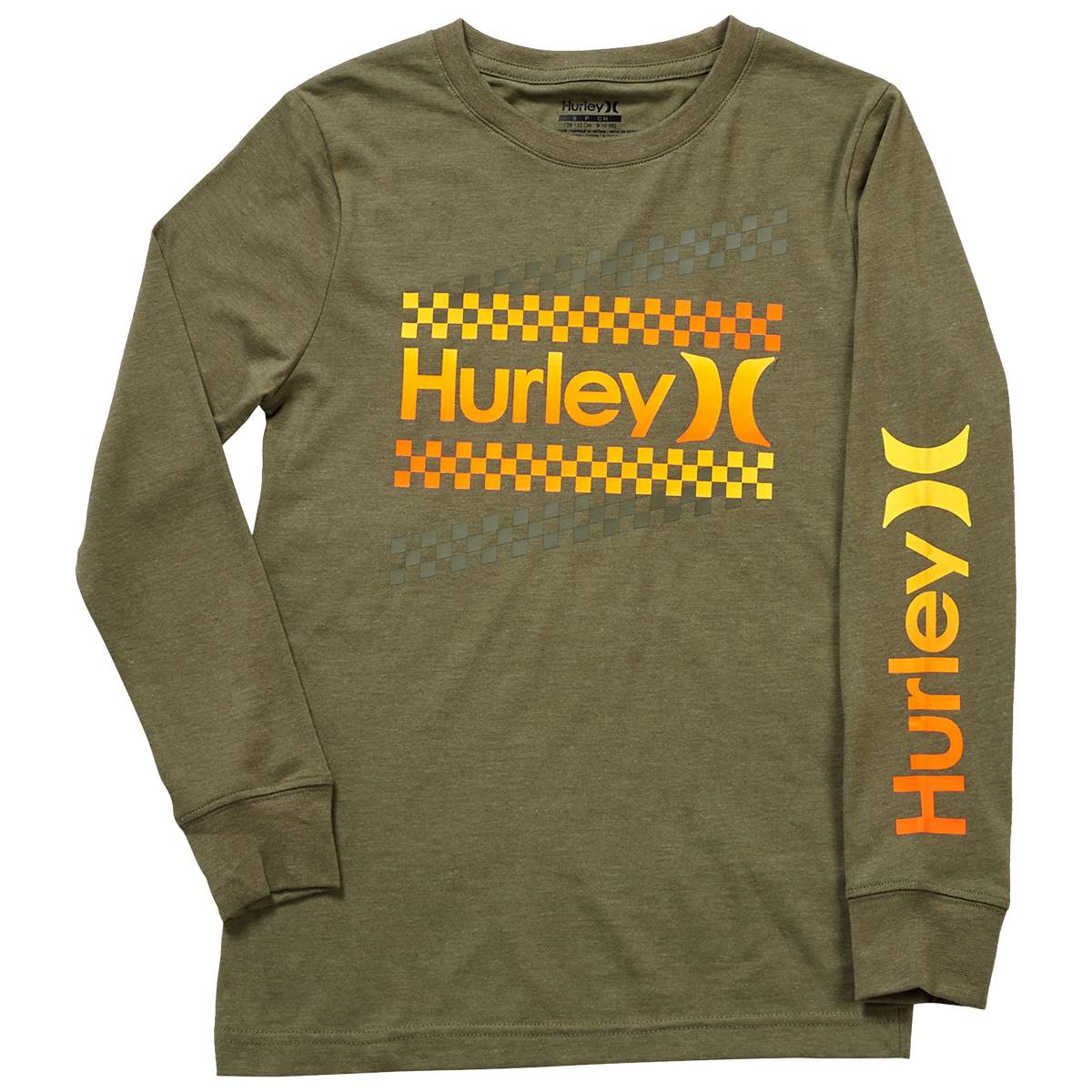 Boys (8-20) Hurley Zip Check Long Sleeve Top