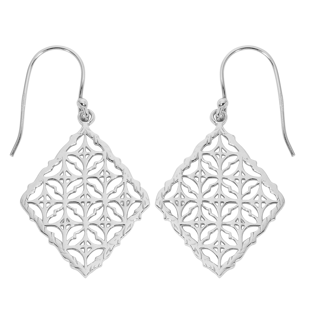 Danecraft Sterling Silver Plated Doily Drop Earrings