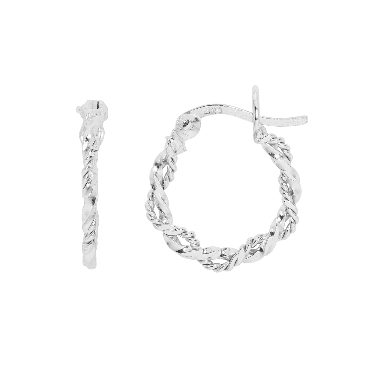 Danecraft Rope Textured Twisted Hoop Earrings