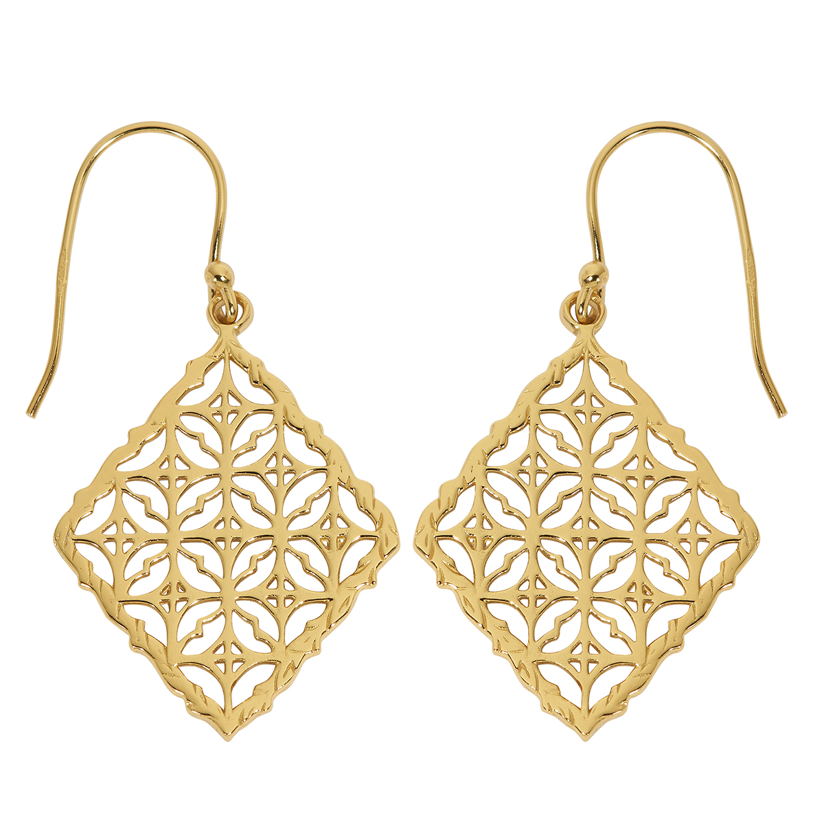 Danecraft 24kt. Gold Over Sterling Silver Doily Drop Earrings