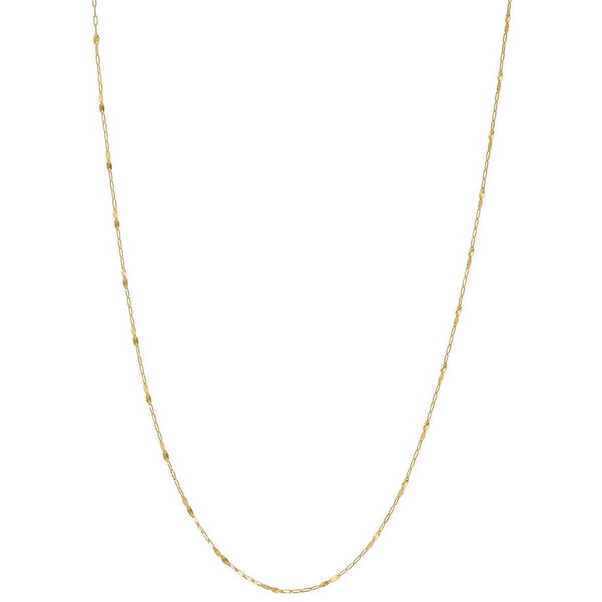 Danecraft 2mm Oval Diamond Cut Disc Station Chain Necklace