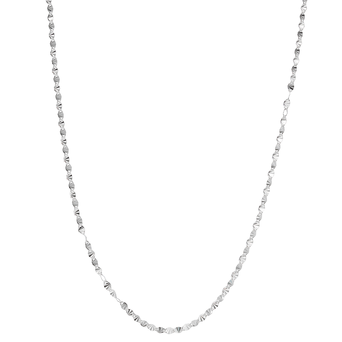 Danecraft Silver Plated Polished Crinkle Link Chain Necklace