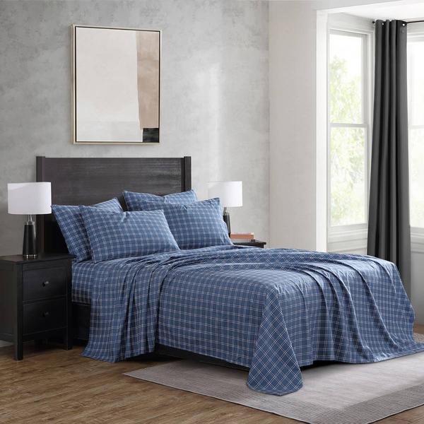 Perry Ellis Candor 6pc. Plaid Polyester Sheet Set alternate view